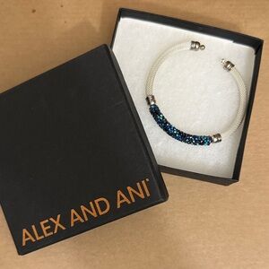 Alex and Ani Silver Bracelet with Blue Accents
